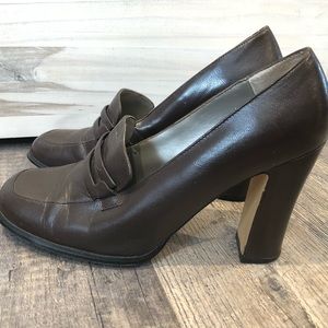 Newport News Leather 4” Dark Brown Pumps